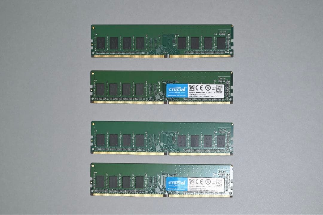 動作確認済み　DDR4 32GB 8GB × 4枚 2400MHz