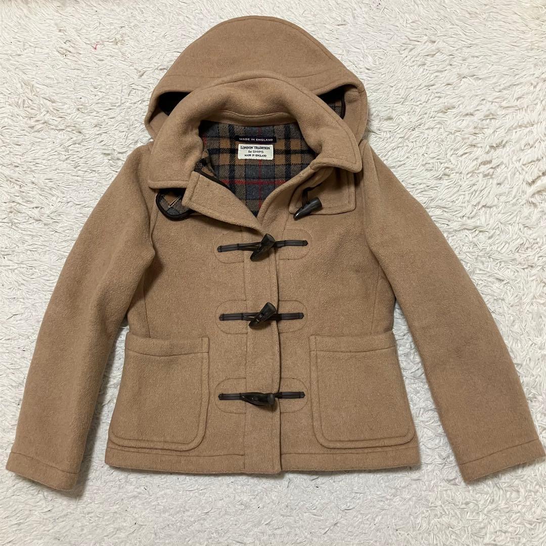 SHIPS ダッフルコート 34 美品 イングランド製 キャメル 上品 シンプル