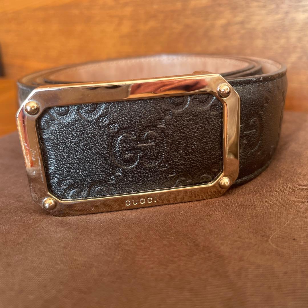 今だけ値下げ GUCCI ブラックレザーベルト