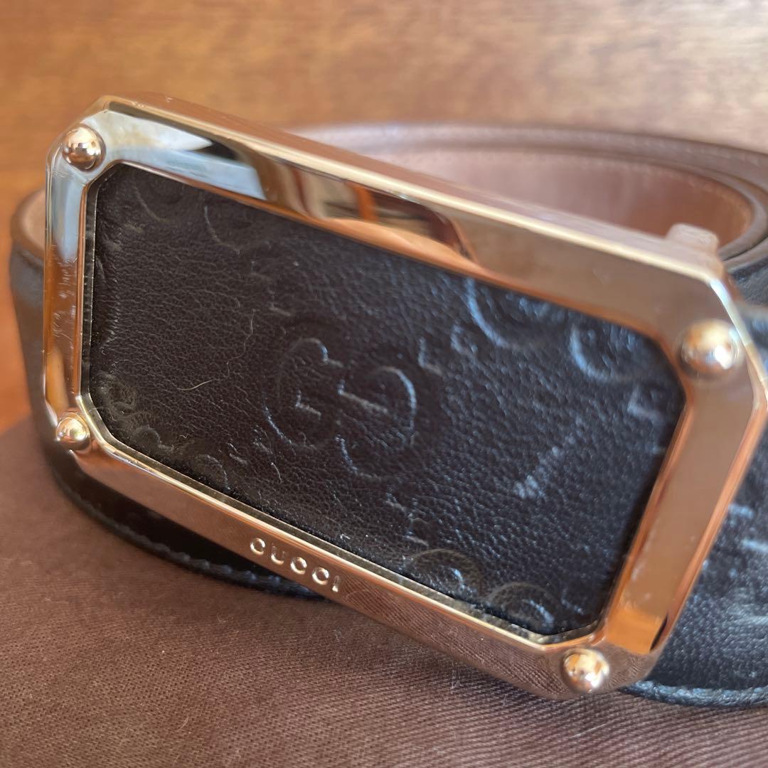 今だけ値下げ GUCCI ブラックレザーベルト