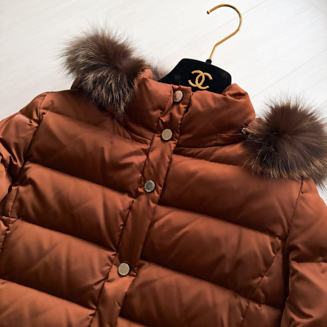 マッキントッシュロンドン 現行 ファーダウンコート ブラウン 36