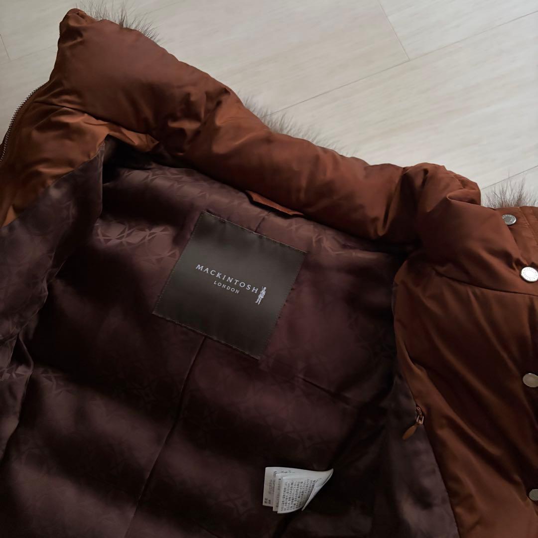 マッキントッシュロンドン 現行 ファーダウンコート ブラウン 36