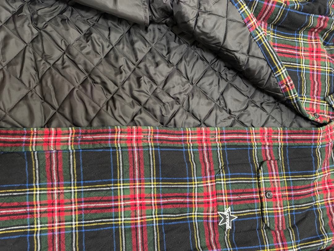 トップス Supreme Quilted Plaid Flannel Shirt