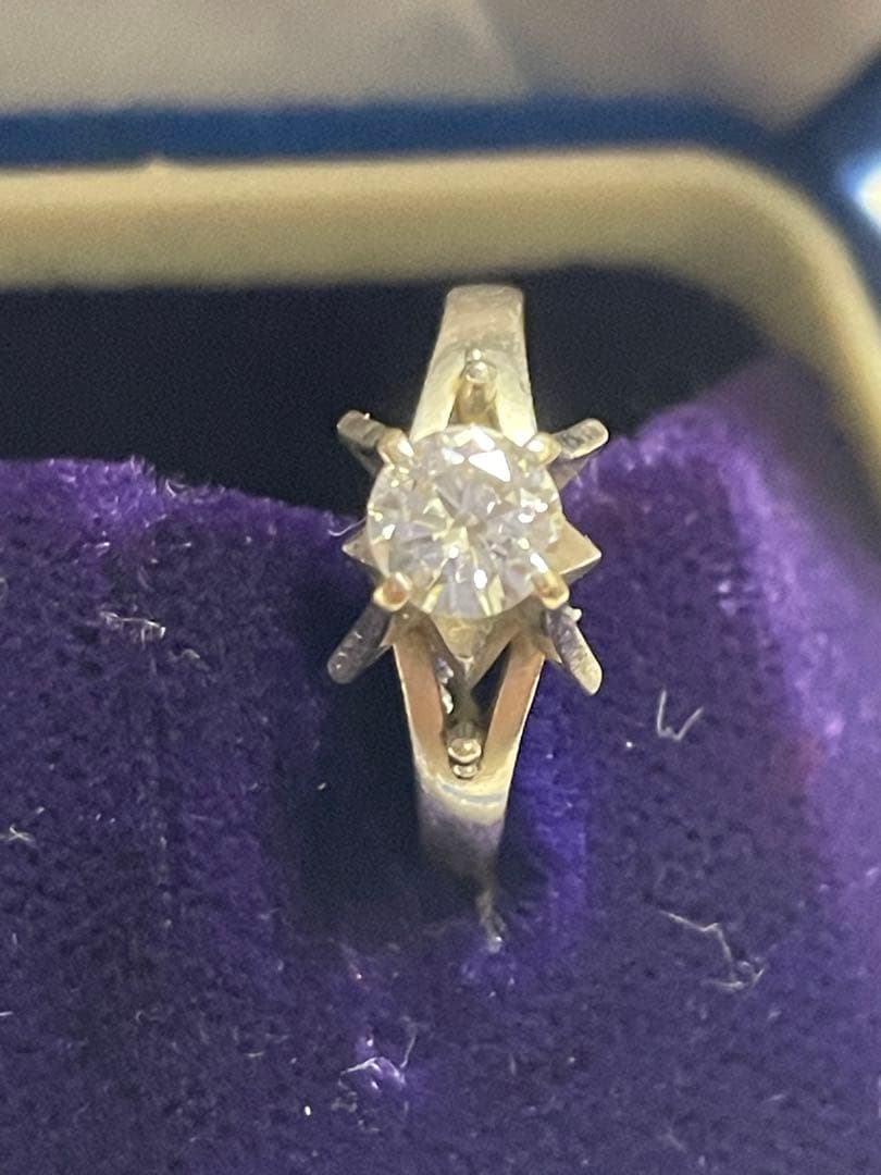 K14WG ダイヤモンド0.44ct 一粒リング 約3g 刻印あり　指