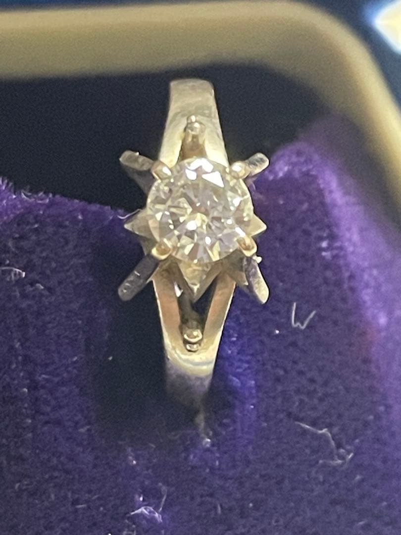 K14WG ダイヤモンド0.44ct 一粒リング 約3g 刻印あり　指