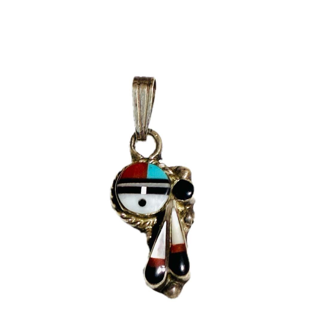 ZUNI ズニ　ペンダント　ネックレス　サンフェイス　ターコイズ　シェル