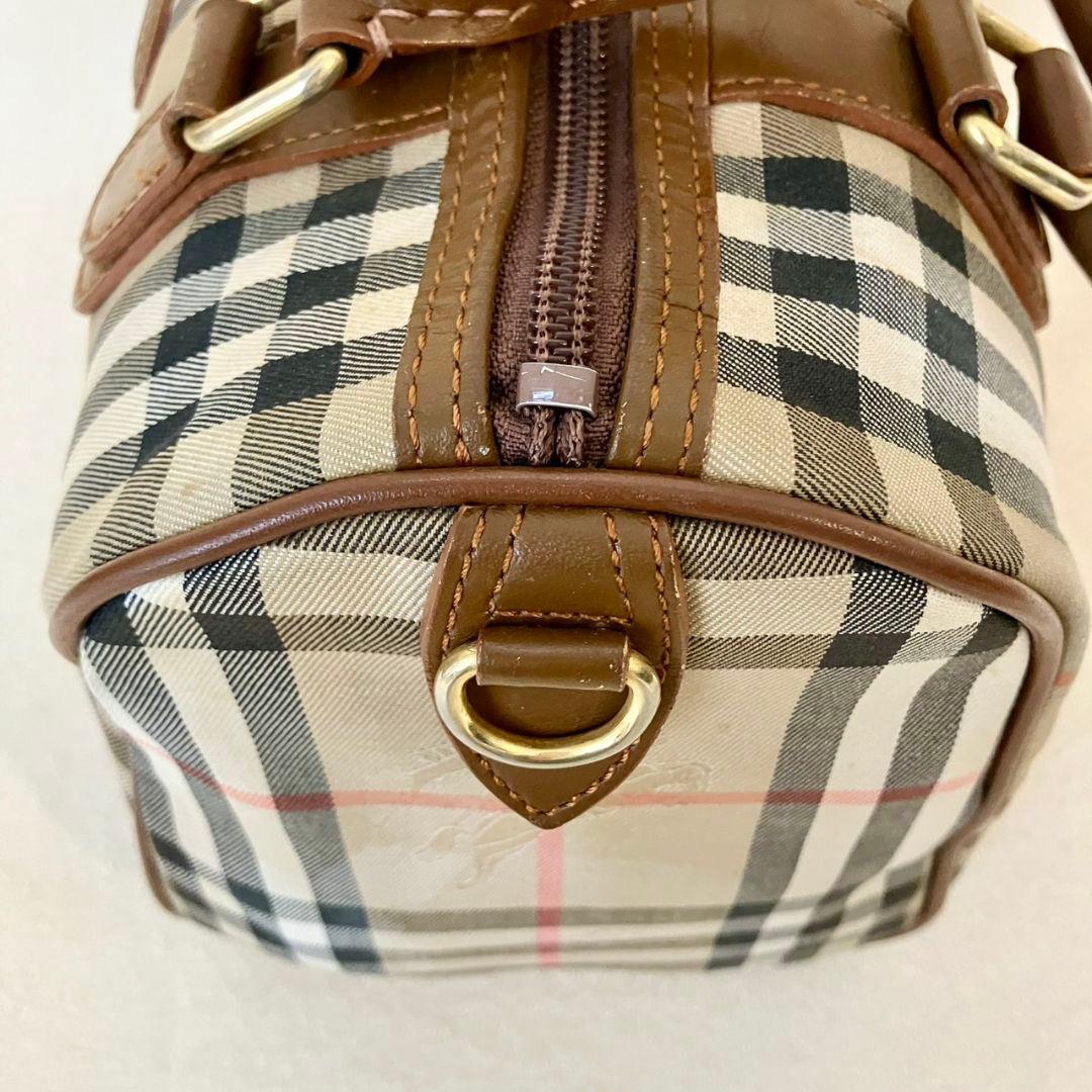 ヴィンテージ バーバリー ミニボストンバッグ ノバチェック シャドーホース