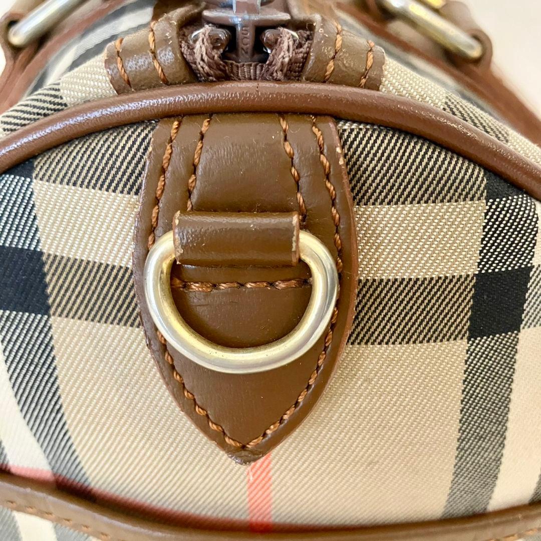 ヴィンテージ バーバリー ミニボストンバッグ ノバチェック シャドーホース