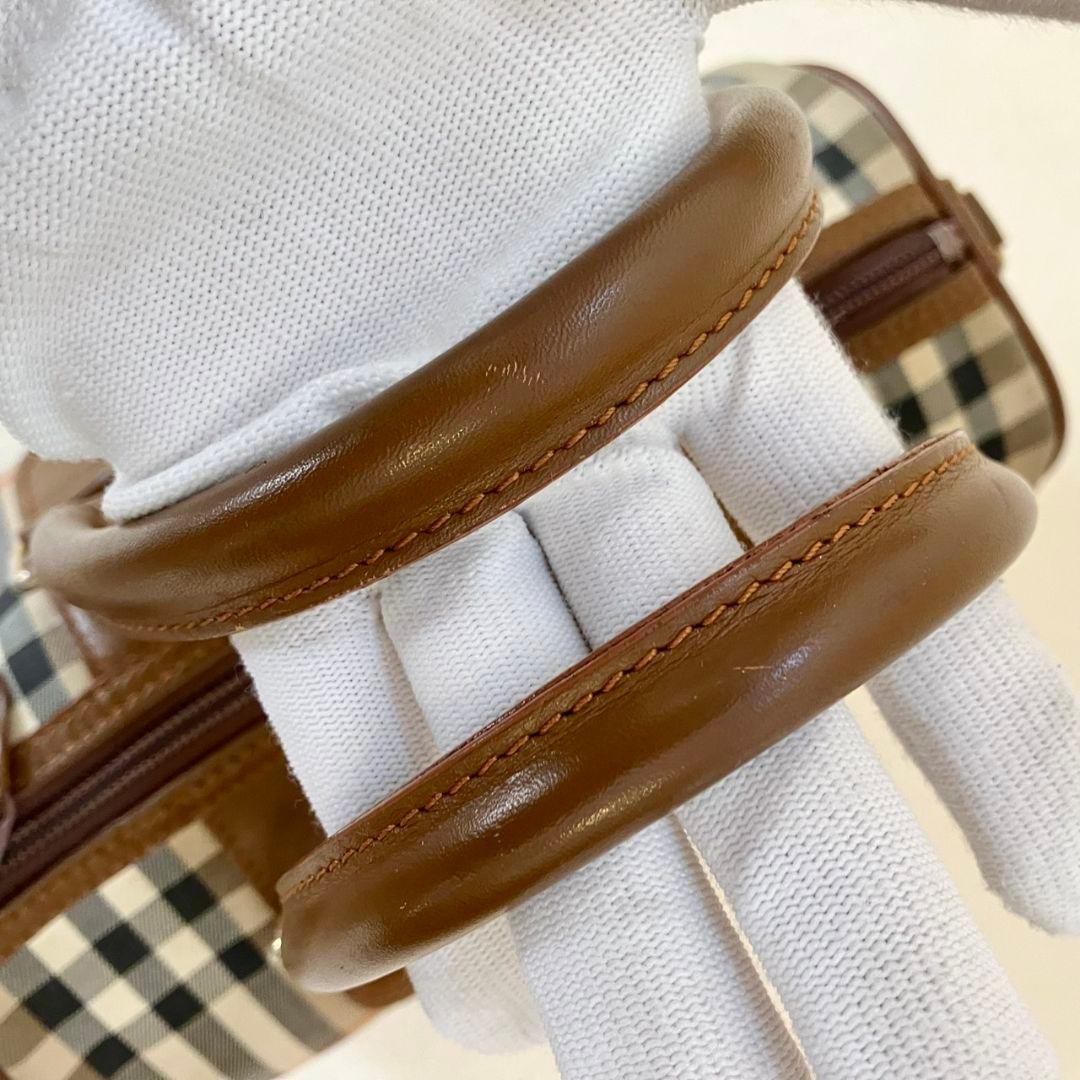 ヴィンテージ バーバリー ミニボストンバッグ ノバチェック シャドーホース