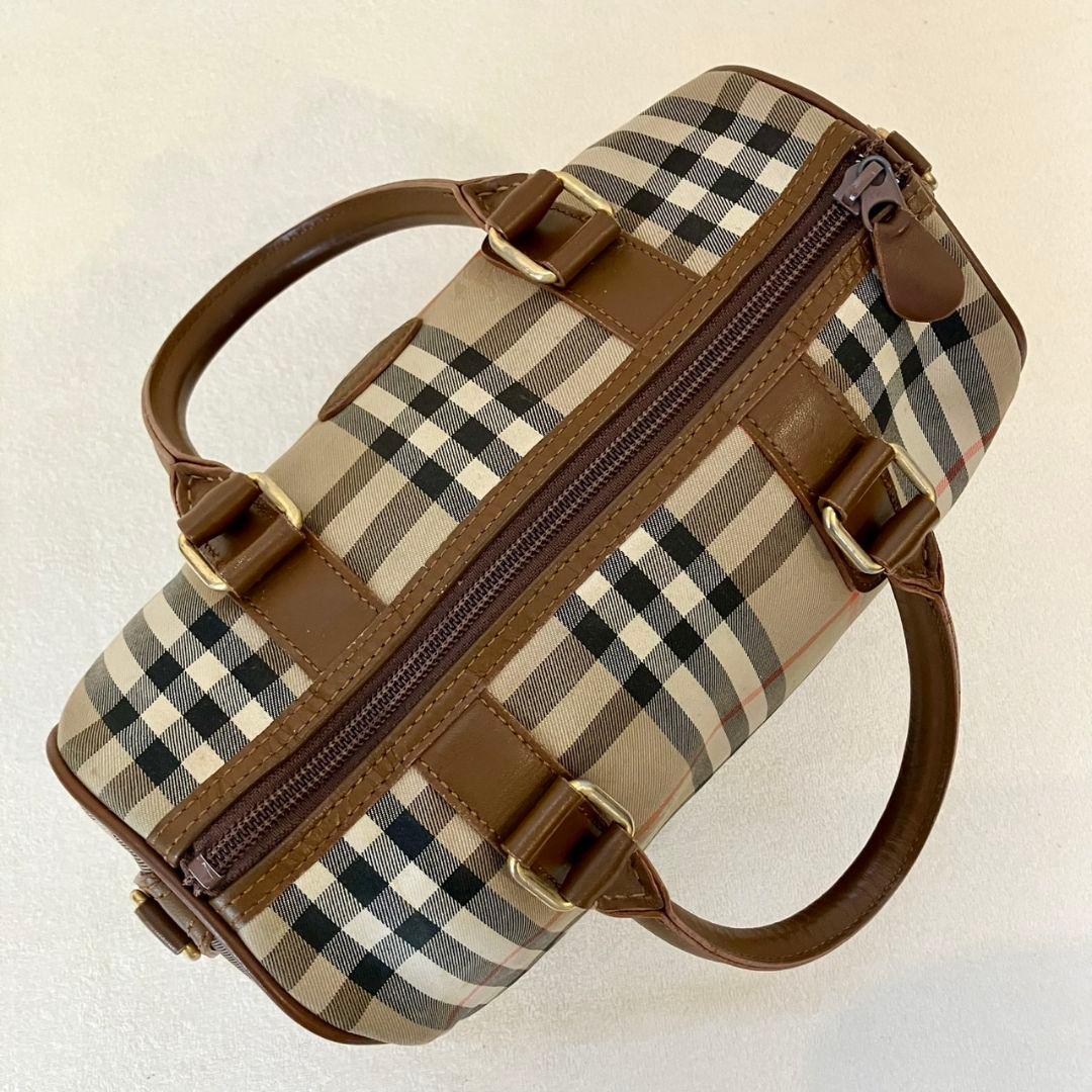 ヴィンテージ バーバリー ミニボストンバッグ ノバチェック シャドーホース