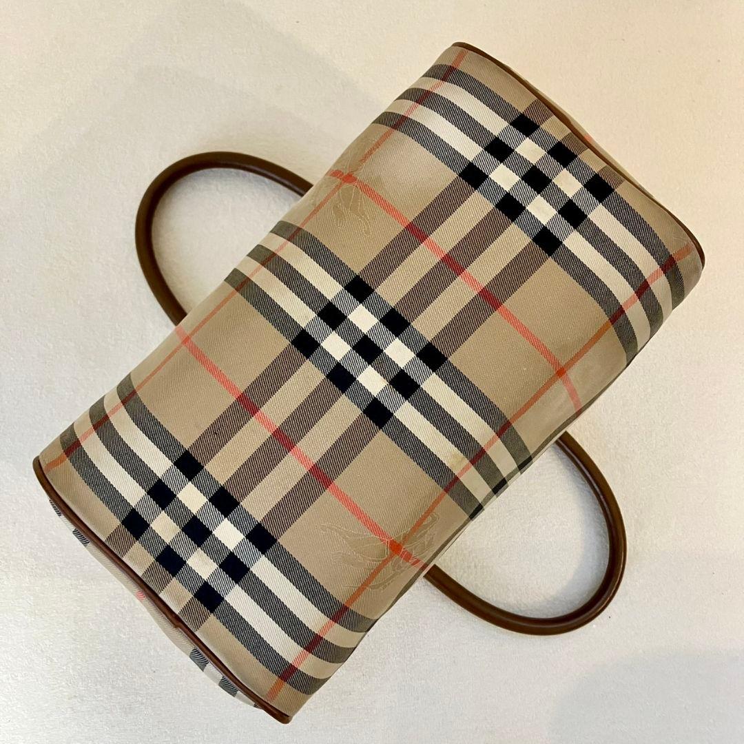 ヴィンテージ バーバリー ミニボストンバッグ ノバチェック シャドーホース