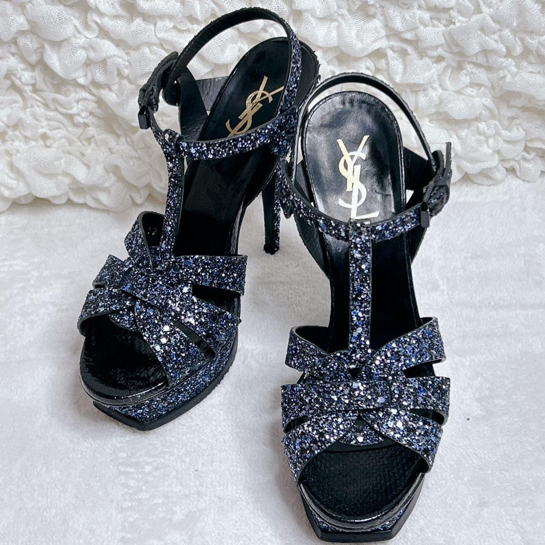希少✨️ サンローラン サンダル トリビュート ラメ グリッター スパンコール