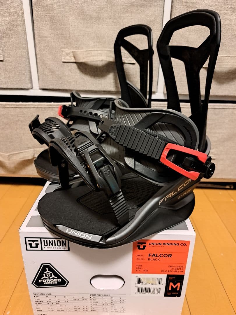 24-25UNION FALCOR ブラック ビンディング Mサイズ