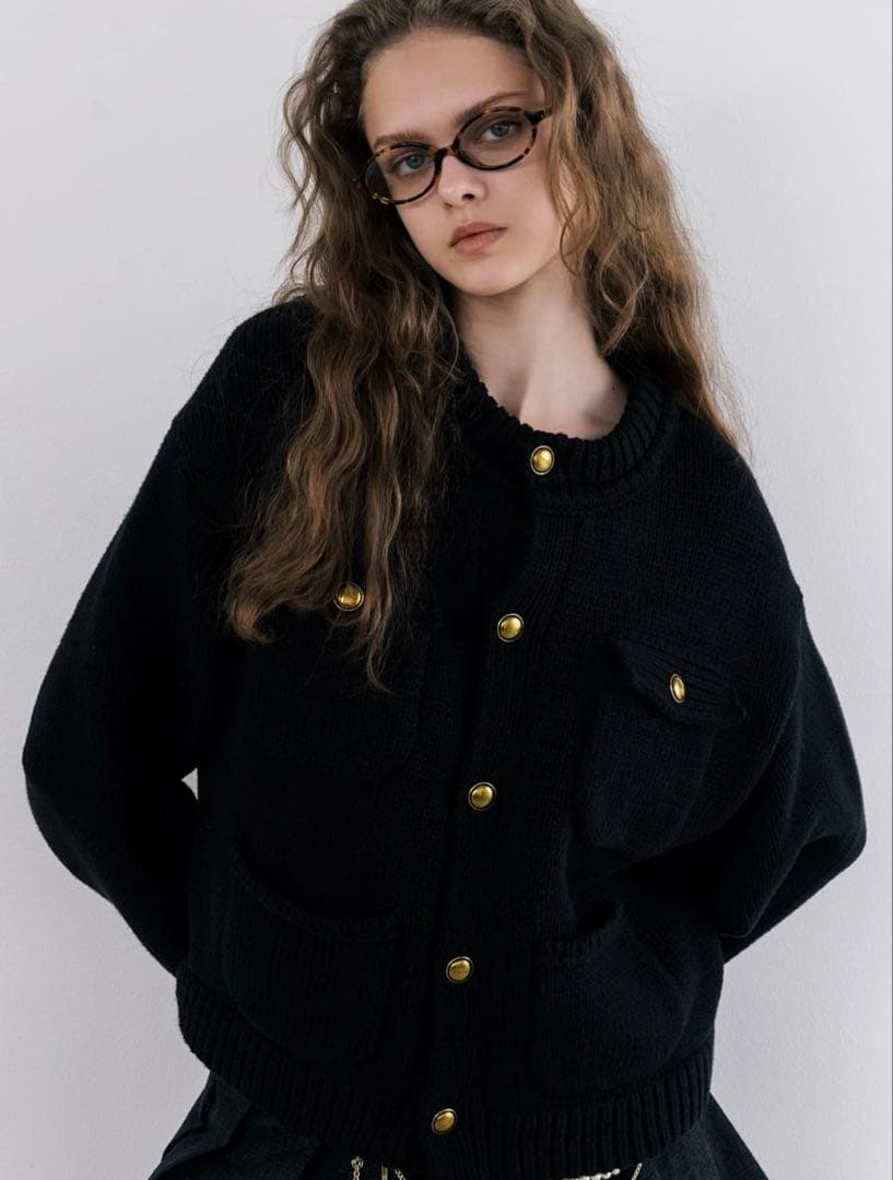 トップス Residenz Knit Cardigan the toe black S