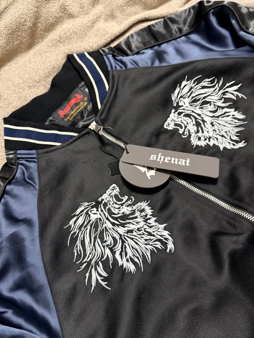 未使用 SKAJAN ライオン 日本 スカジャン unisex サテン 美品