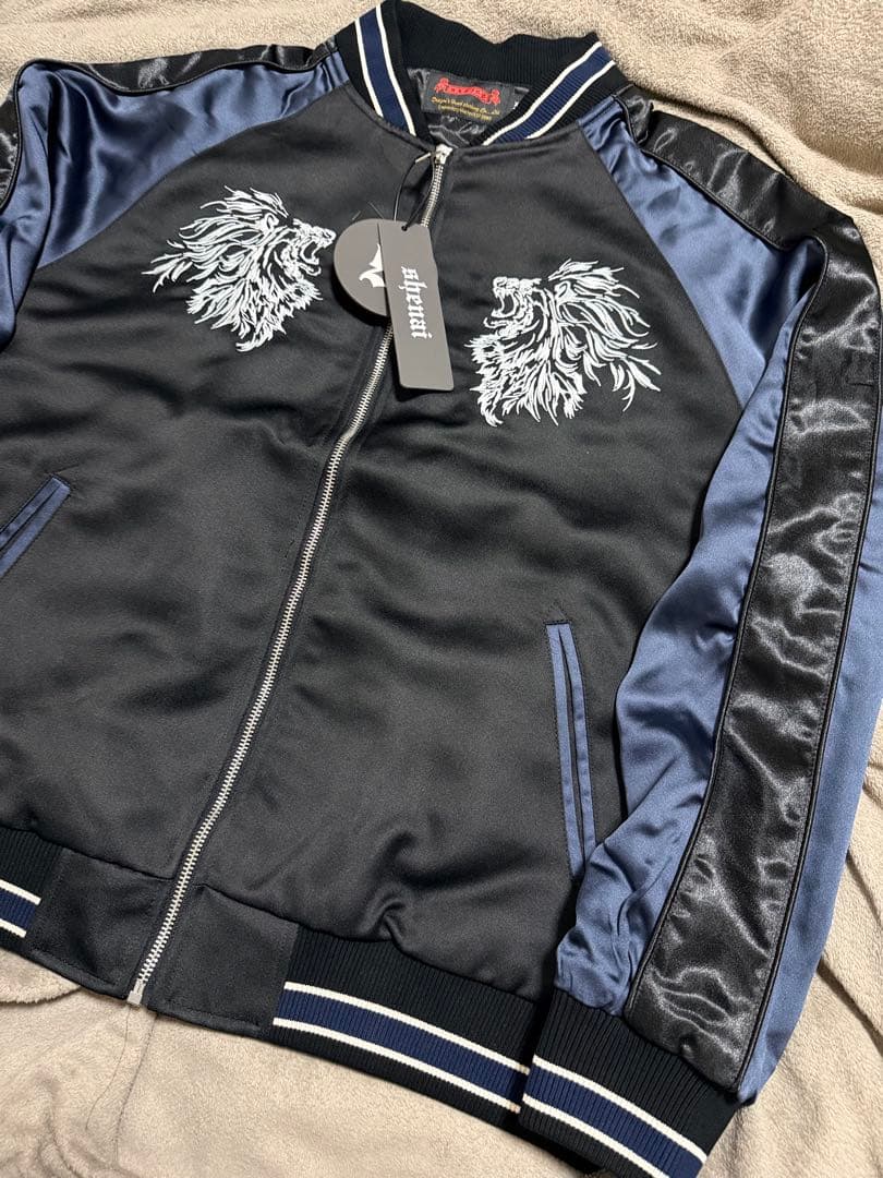 未使用 SKAJAN ライオン 日本 スカジャン unisex サテン 美品