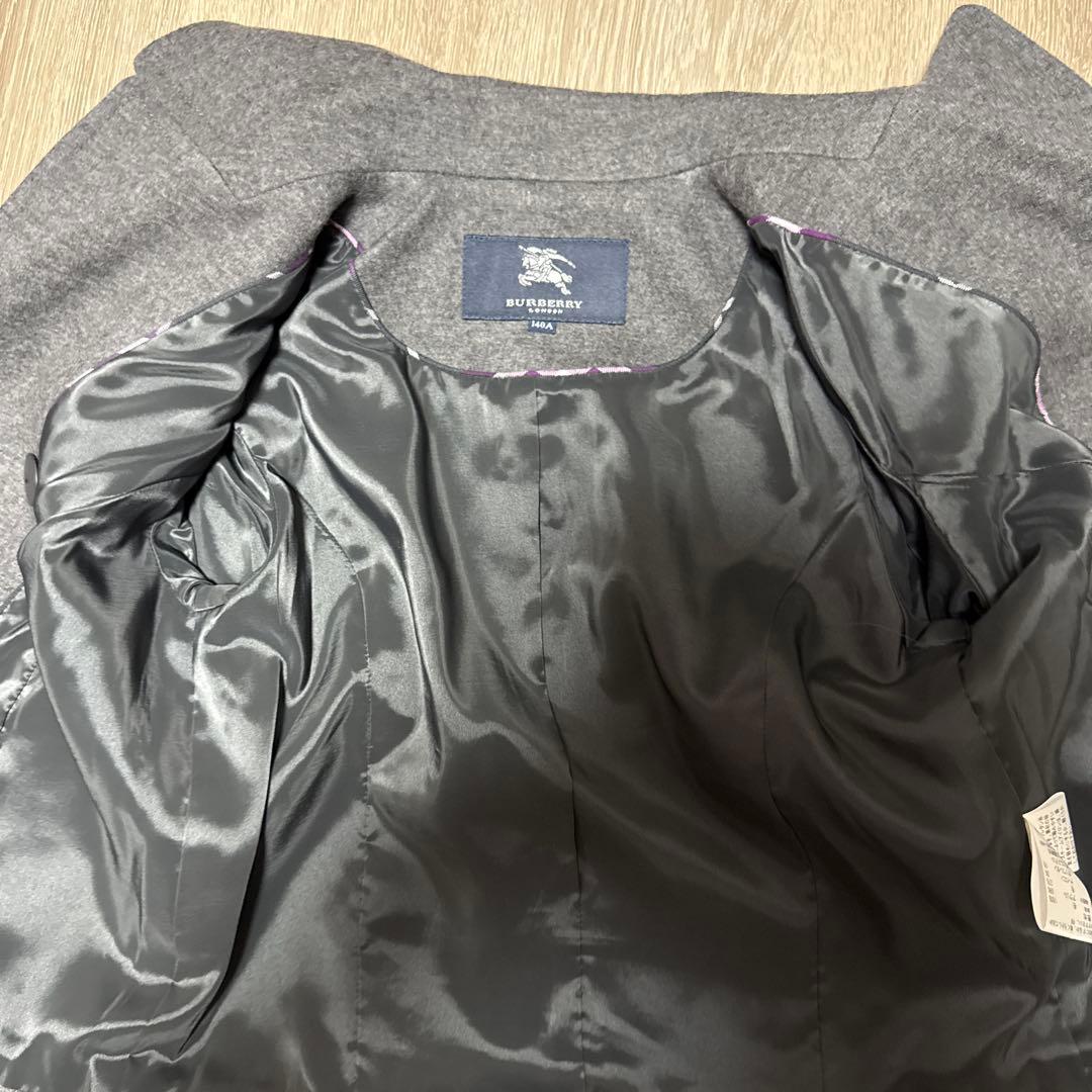 BURBERRY グレー ピーコート ウール　140