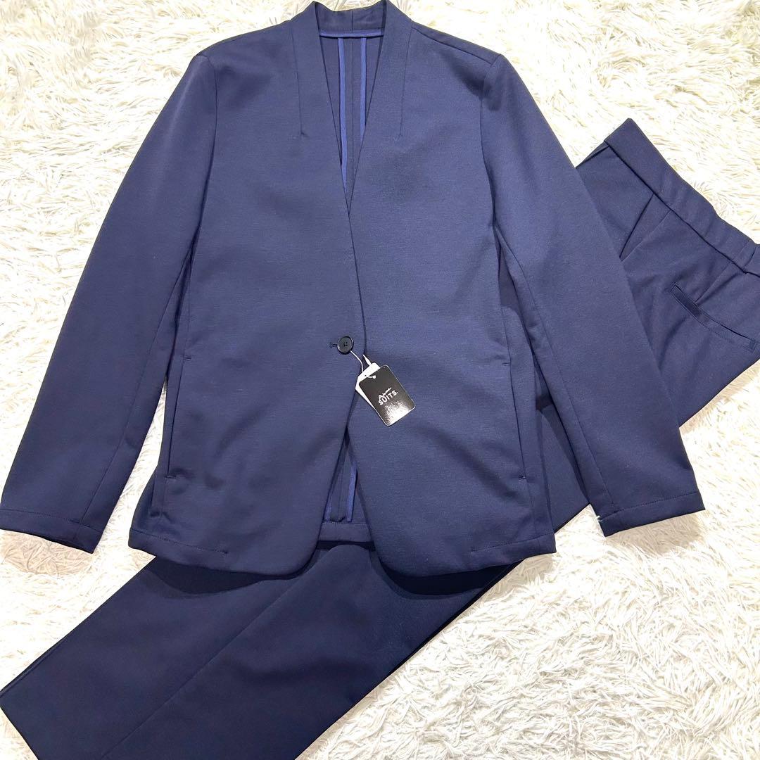 【未使用タグ付☆洗える♪】レディース パジャマスーツ セットアップ ネイビー M