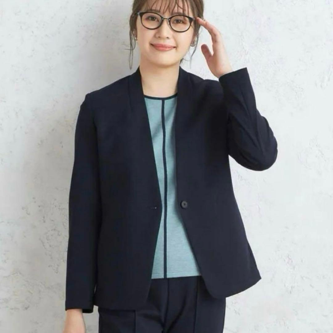 【未使用タグ付☆洗える♪】レディース パジャマスーツ セットアップ ネイビー M