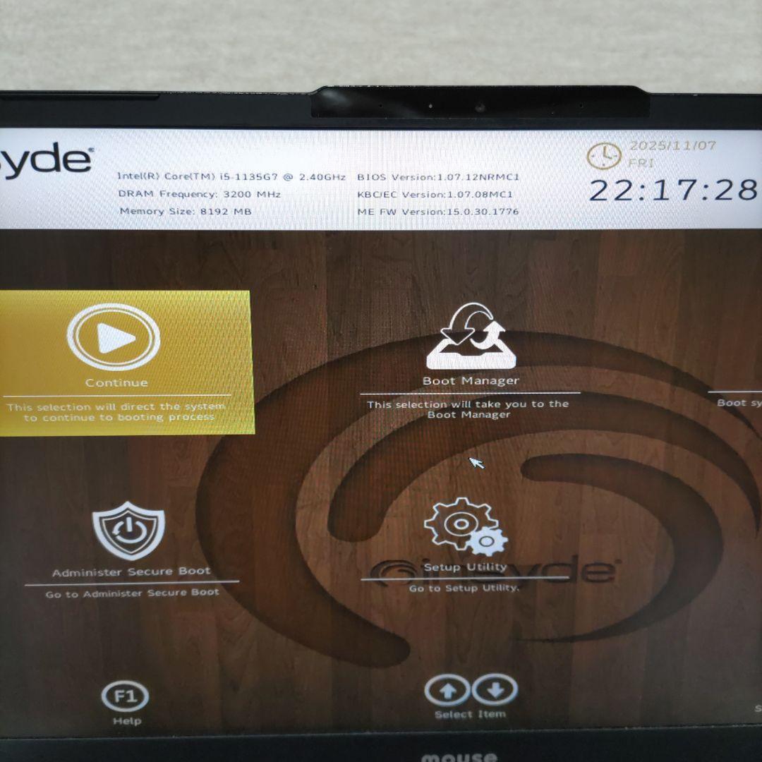 ジャンク品　第11世代　マウスコンピューター　MPro-NB420HW11