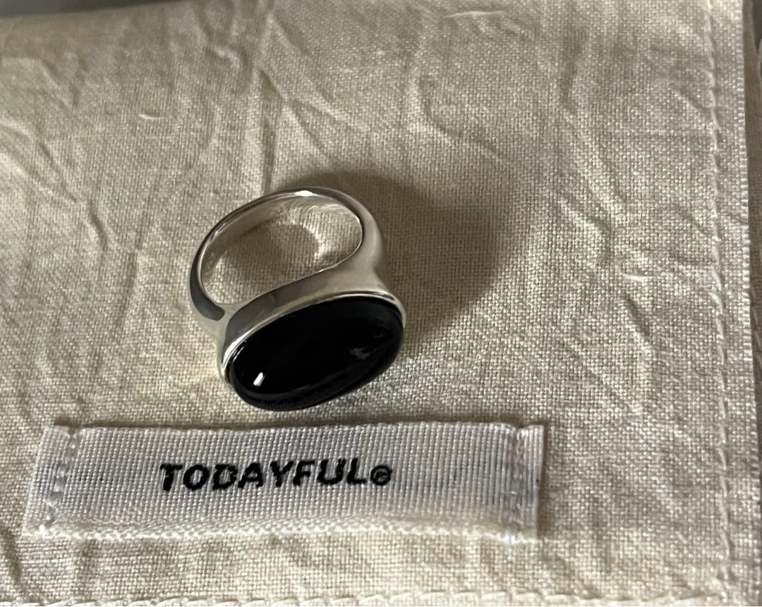 TODAYFUL Gem Stone Ring ブラック