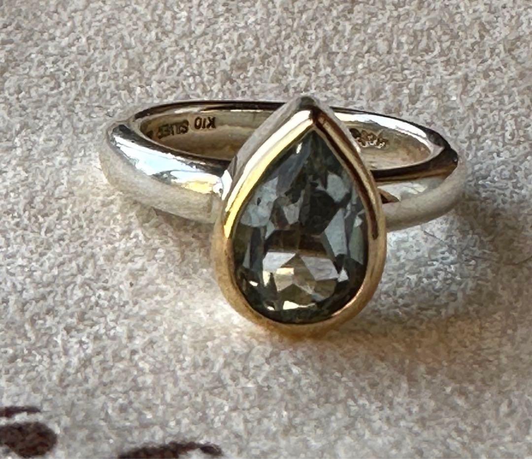 agete silver × K10 リング ブルートパーズ