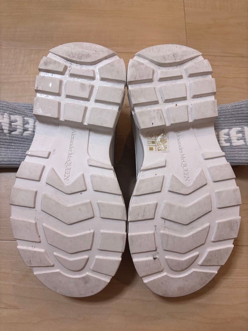 アレキサンダーマックイーン ブーツ シルバー ロゴ