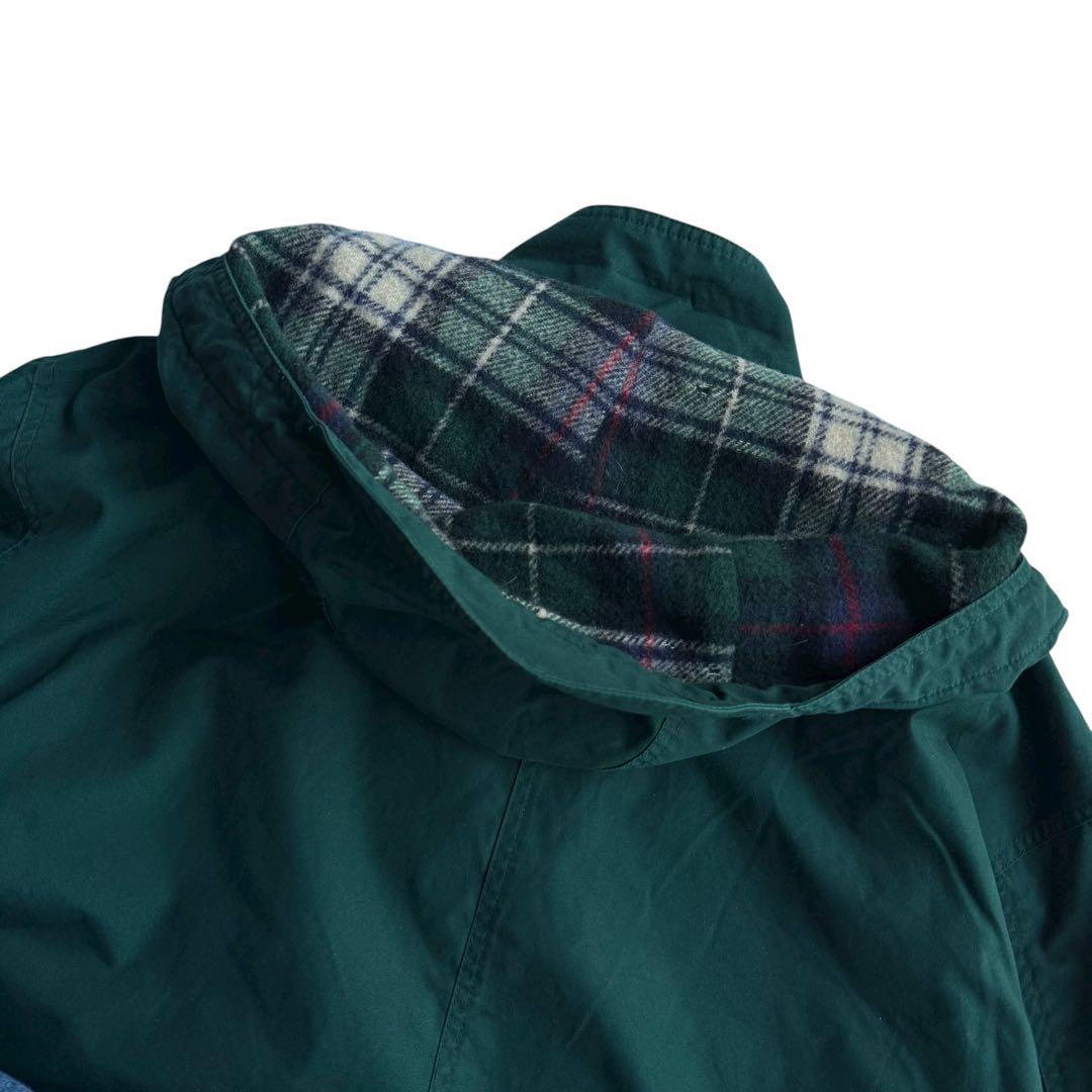 エディバウアー ビンテージ マウンテンパーカ グリーン アウトドア 裏地ネル