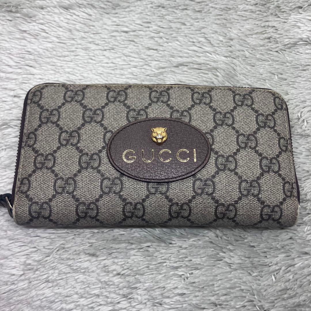 美品✨GUCCI タイガーヘッド ラウンドジップ GG 473953