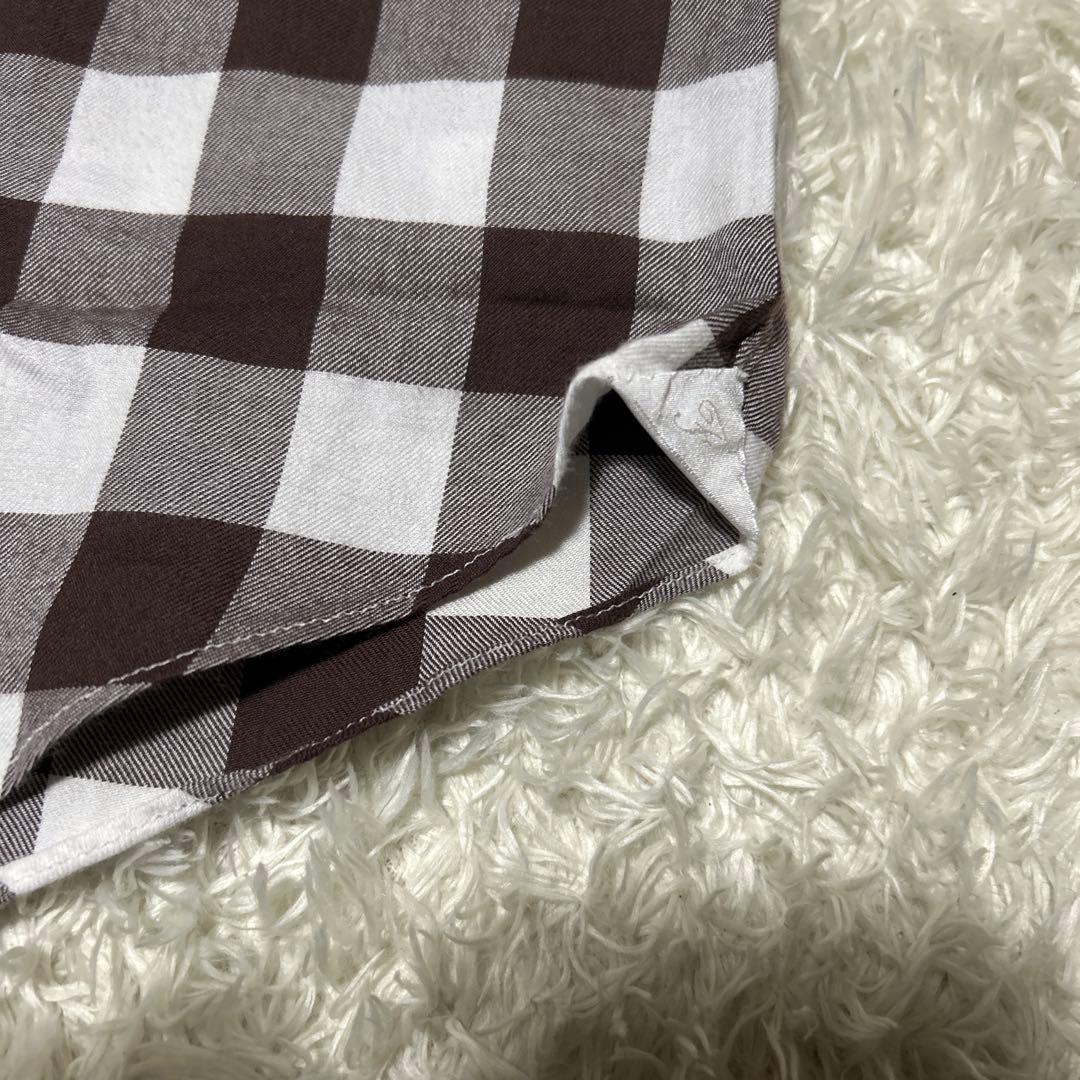 未使用　フィナモレ　ビッグギンガムチェック　ラウンドカラー　フランネル　38
