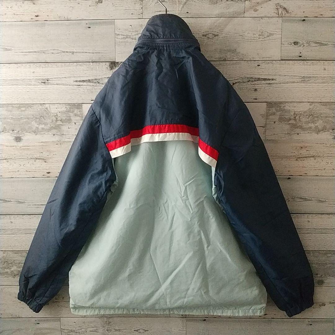 希少☆西ドイツ アディダス 刺繍ロゴ フード収納 ナイロンジャケット L相当