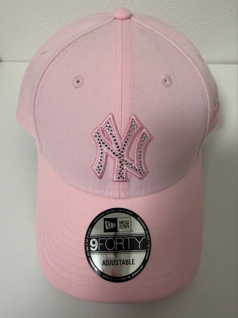 newera ニューエラキャップ　ラインストーン ニューヨークヤンキース　ピンク