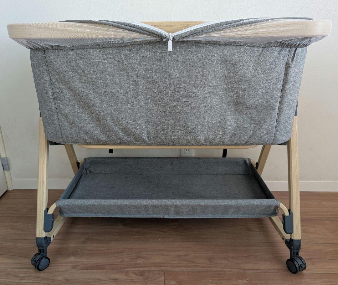 HZDMJ ベビーベッド タイニーサイズ　 高さ調整可　ゆりかごにも　ネットあり