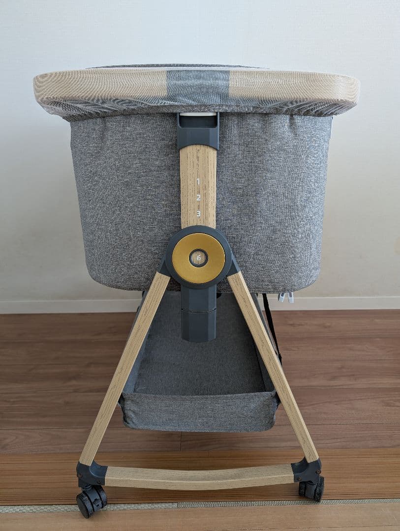 HZDMJ ベビーベッド タイニーサイズ　 高さ調整可　ゆりかごにも　ネットあり