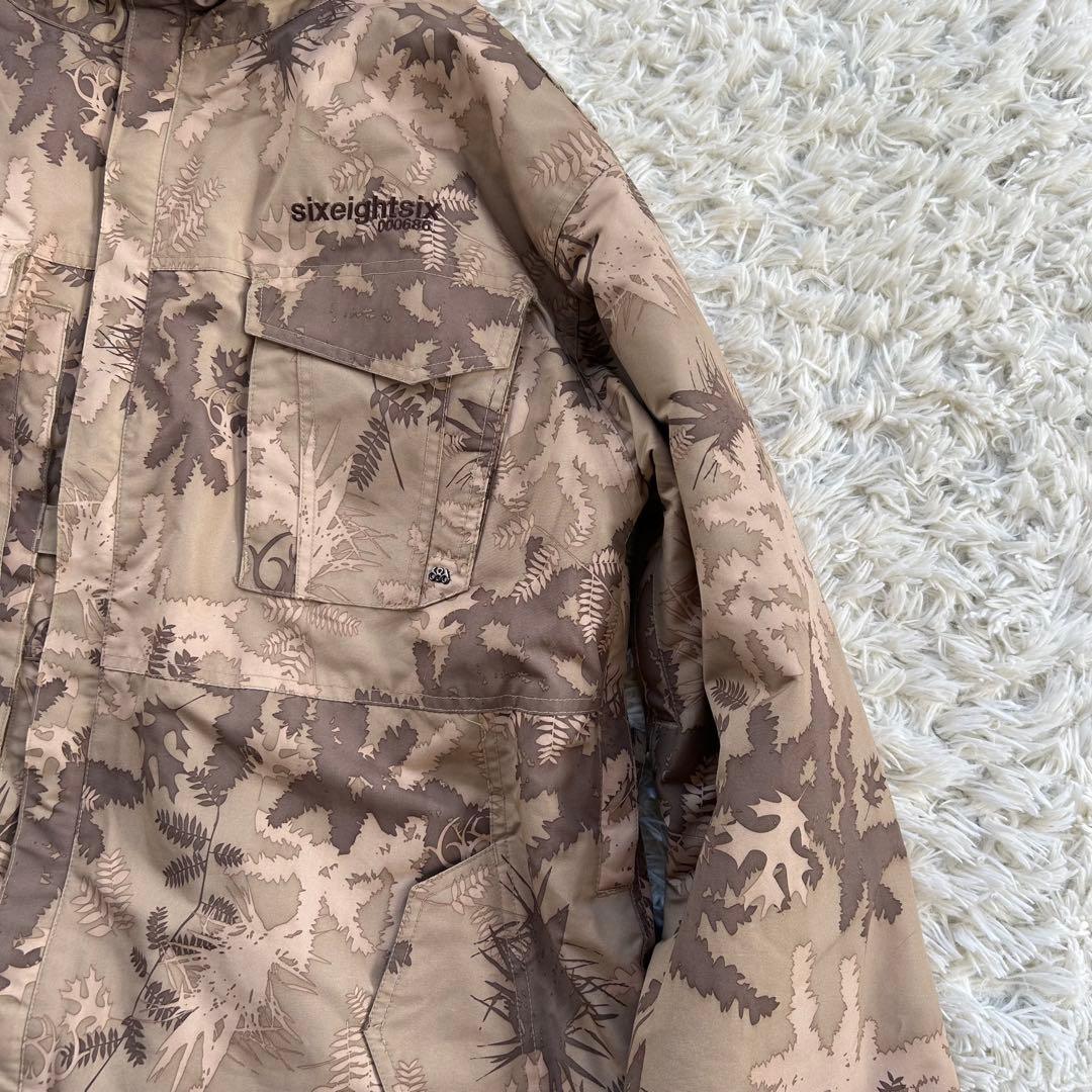 686 スキースノーボードウェア メンズ L ベージュカモフラ　迷彩