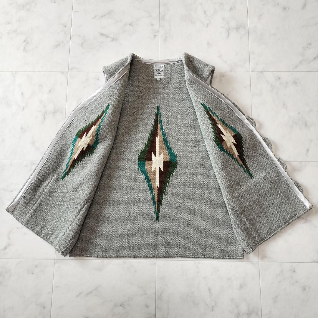 美品 オルテガ 人気カラーグレー 38 スクエアフロントチマヨベスト ポケット