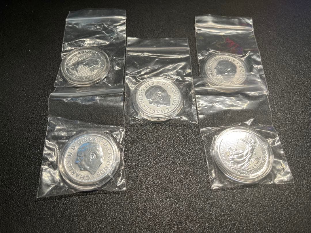 2024年　ブリタニア銀貨１オンス　5枚セット