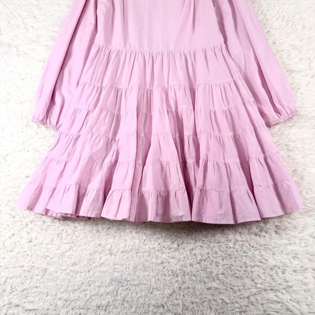 マーレット ARBOR ティアード ワンピース ピマコットン ピンク XS