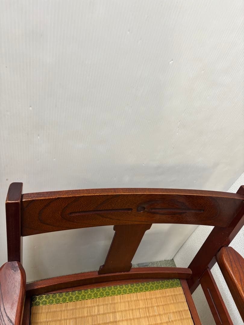 ① 昭和レトロ　和家具　和風アームローチェア　座椅子　ヴィンテージチェア当時物