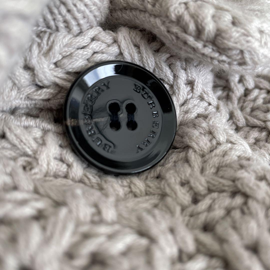 バーバリーロンドン ノバチェック ニットコート ロゴボタン