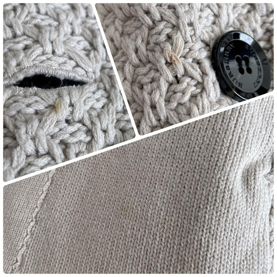 バーバリーロンドン ノバチェック ニットコート ロゴボタン