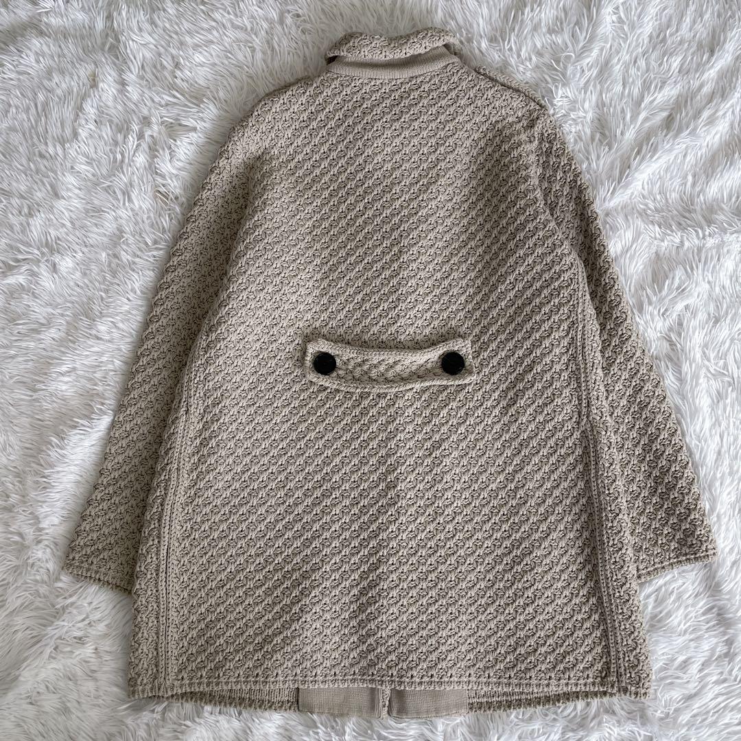 バーバリーロンドン ノバチェック ニットコート ロゴボタン