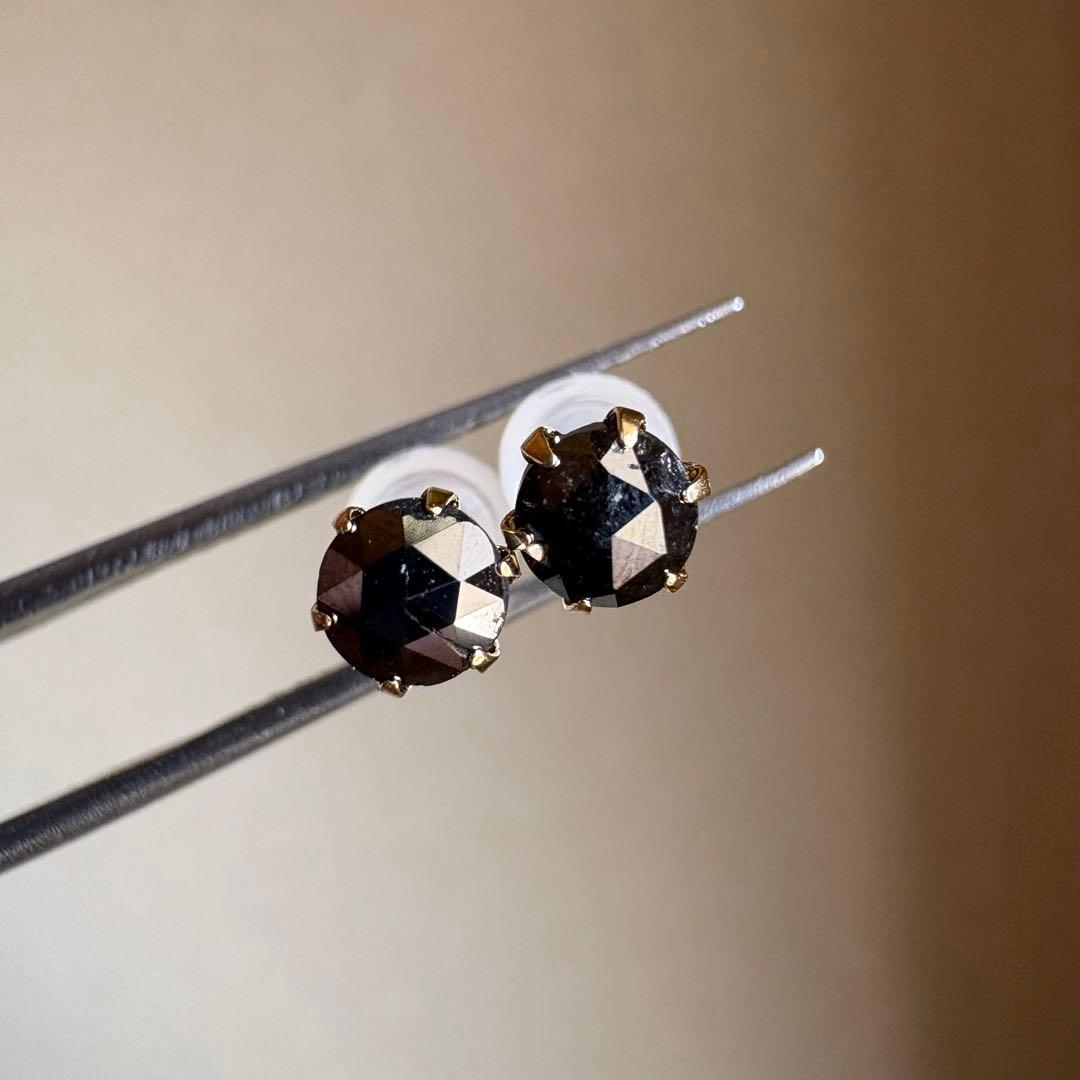 【スペシャルセール☆】 K18 ブラックダイヤモンド 0.50ct ピアス 4