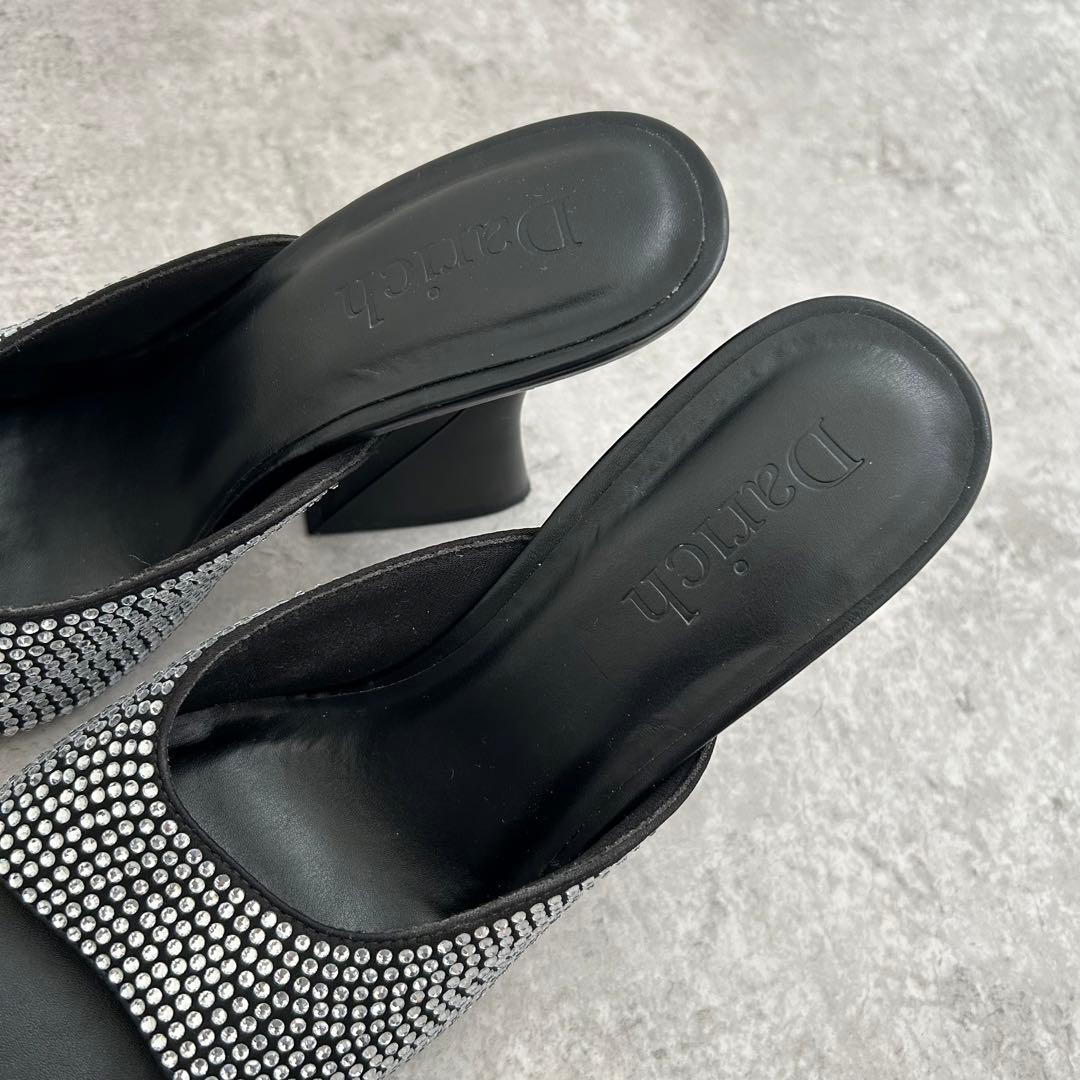 Darich ダーリッチ　クリスタルビジューサンダル　XL ヒール　黒