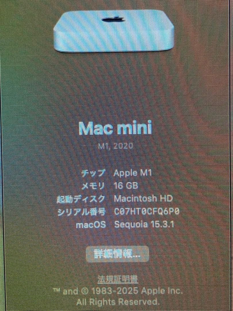 【美品】Apple Mac mini M1 16GB SSD 512GB