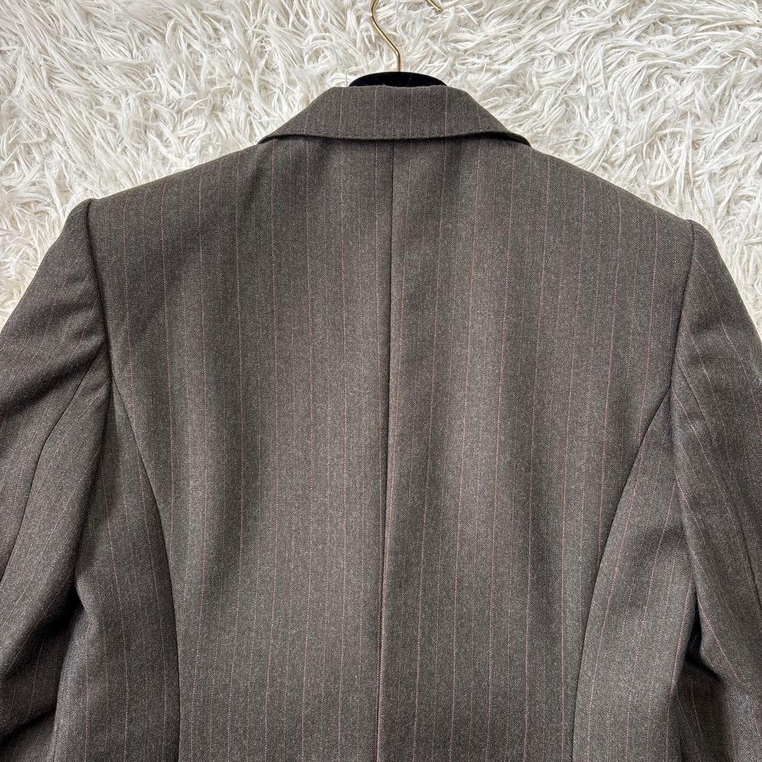 極美品☆【ミス　クロエ】ピンクストライプ　裏地　総裏地　パンツスーツ　40 L