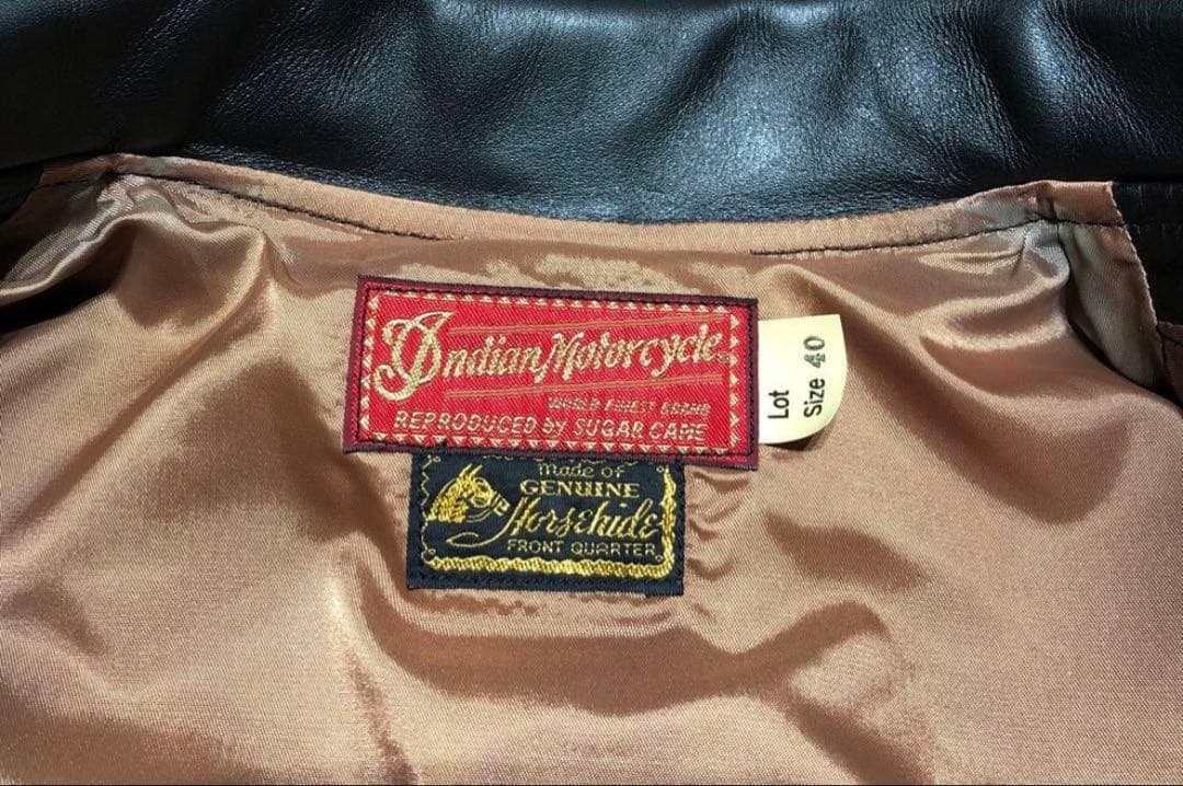 インディアンモーターサイクルライダース馬革ブラック40