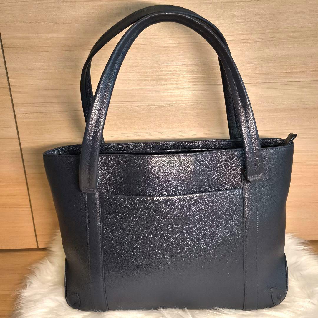 BLUE SINCERE　ビジネスバッグ　トート　レザー　紺色　A4可　肩掛け可