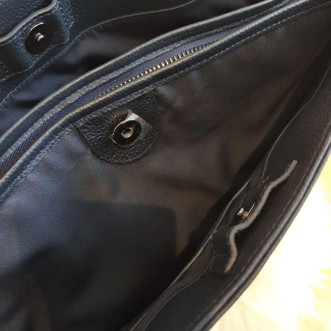 BLUE SINCERE　ビジネスバッグ　トート　レザー　紺色　A4可　肩掛け可