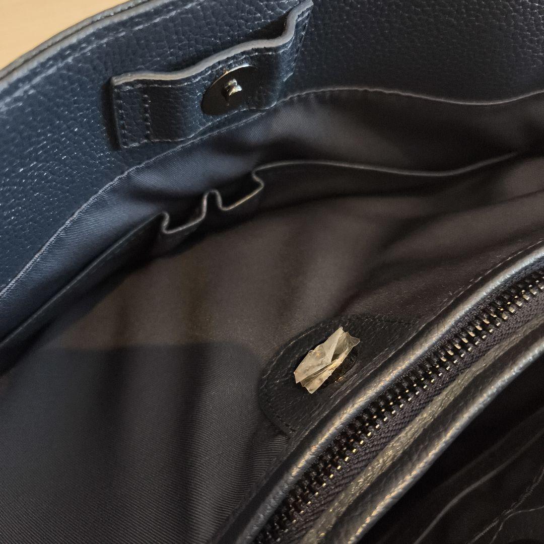 BLUE SINCERE　ビジネスバッグ　トート　レザー　紺色　A4可　肩掛け可